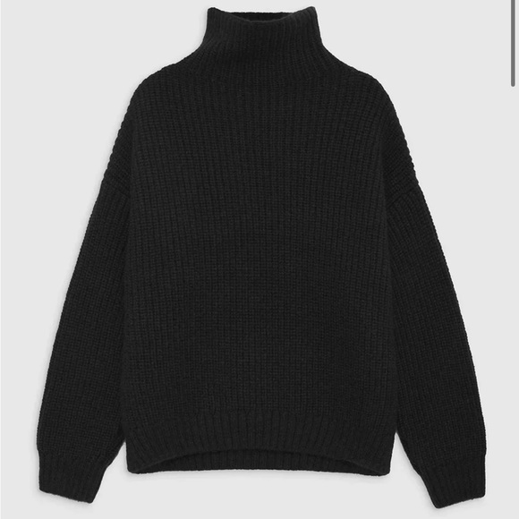 Mint Condition Anine Bing Sydney Turtleneck, Black Large $420 - Picture 3 of 8